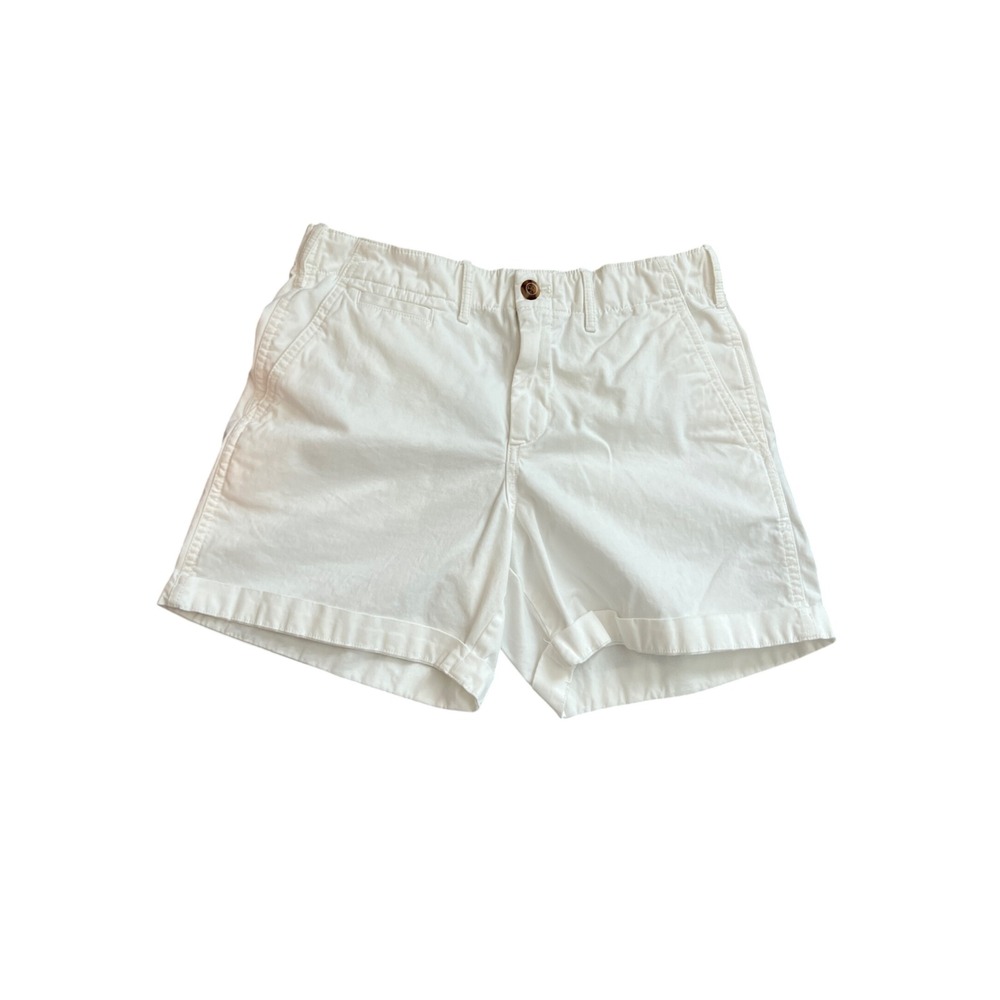 Gap Womens White 5 Inch Khaki Shorts Size 4 Stretch Cotton Twill Casual Summer
